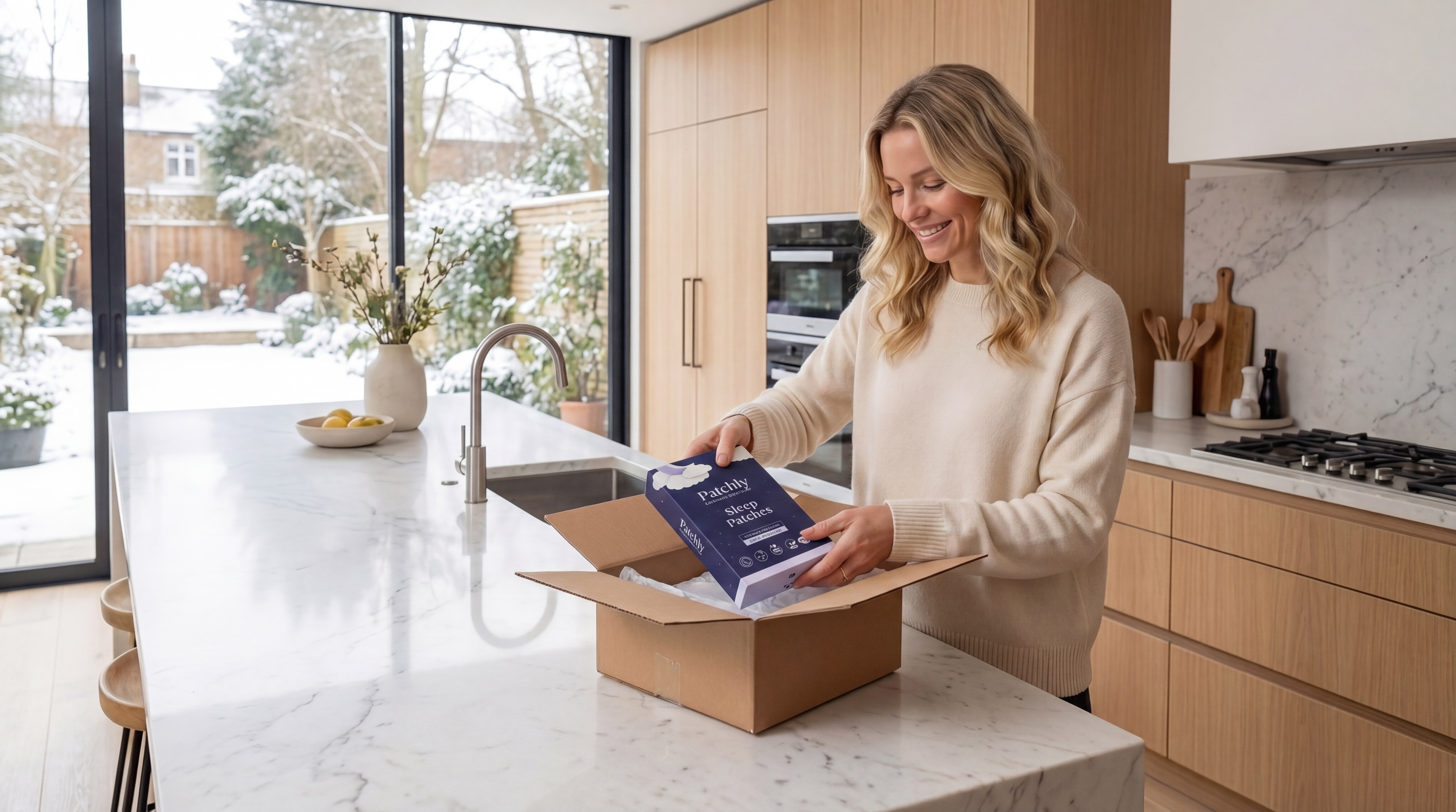 Kvinde der unboxer Patchly søvnplastre